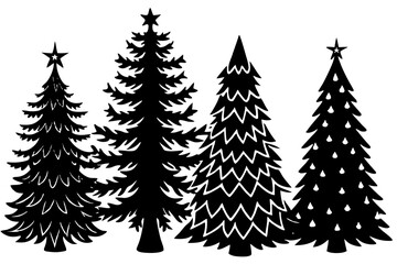 Set of pine trees