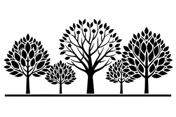 Obraz premium Vector illusion of vset of trees