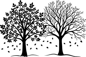Obraz premium Vector illusion ofset of trees