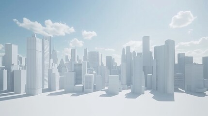 Cinematic abstract skyline showcasing luxurious architectural designs in a modern business context