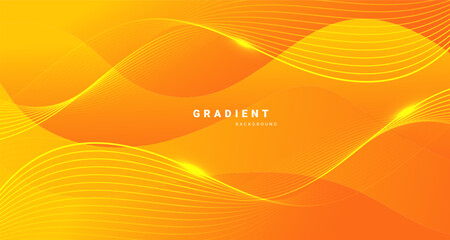 Orange wavy abstract background with smooth lines 