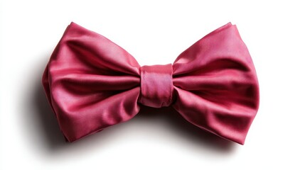 This artistic image features an elegant pink bow tie set against a clean white background, highlighting its sophisticated design and fashion statement.