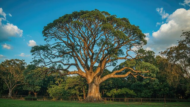 Massive tree located in a large urban park