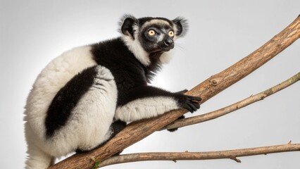 Fototapeta premium Indri on studio background