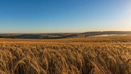 Obraz premium Golden stalks of barley in the field