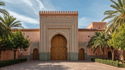 Entrance to the royal palace in a historic North African city