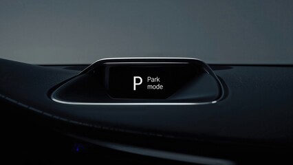 Detailed shot of a sleek automobile control panel