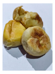 Bakpia is a cake made from a mixture of green beans and sugar which is coated in flour and shaped into flat rounds, then baked. Bakpia is a typical food from Yogyakarta, Indonesia