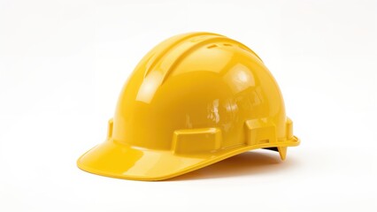 Fototapeta premium New style protective headgear featured on a plain white background alongside construction instruments
