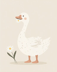 Obraz premium Nursery Wall Art with cute Goose.