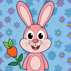 The easter bunny with colorful eggs is a charming symbol of spring and new beginnings