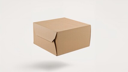 Fototapeta premium Cardboard carton model shown on a clean, solid color background