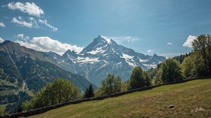 Pristine Snowcovered Mountain Landscape Beneath