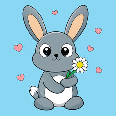 Easter bunny with eggs