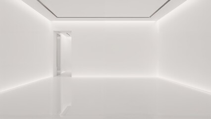 Obraz premium Bright and modern vacant room interior. Digital rendering photo