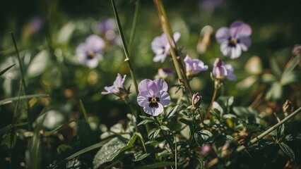 Fototapeta premium Garden Flowers: Violas and Pansies in Close Detail