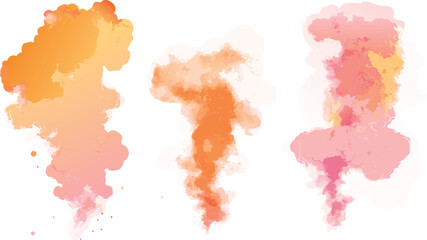 Obraz premium Vibrant red and yellow watercolor splashes create an abstract artistic grunge pattern on a textured background