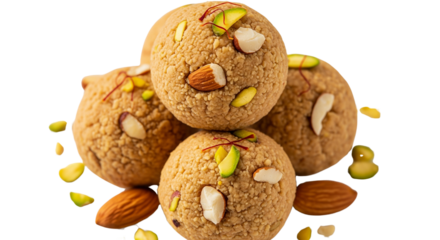 Atta Ladoo on transparent background.


