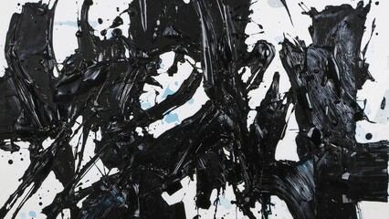 Fototapeta premium Modern abstract painting featuring clay paint and brushwork