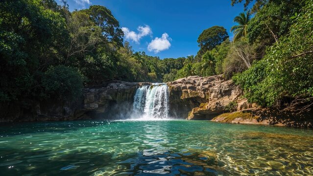 Peaceful and natural charm of waterfalls