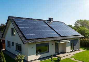 solar panels on roof