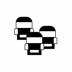 Chair symbol. Flat linear design. Chair icon. Isolated vector element.