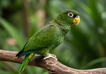 Fototapeta premium green parrot at forest