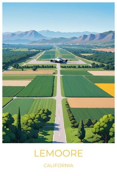 Lemoore California United states Travel Poster Illustration Print Decor Gift Canvas Wall Art Gift