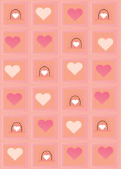 Mobile  cute pink rainbow mobile  wallpaper social media poster background Creative concept of   Abstract Shapes Background for  banner, cover, card, story , 