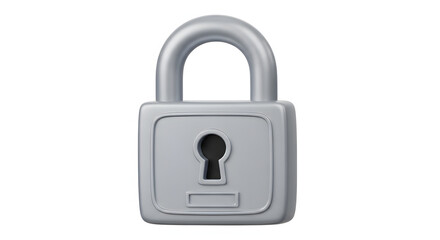 Padlock Icon: A simplistic and clean digital rendering of a silver padlock, perfect for illustrating concepts of security, protection, and privacy in various contexts.