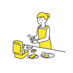 おにぎりを握る女性