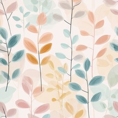 Pastel floral seamless pattern, design element, textile print, nature background