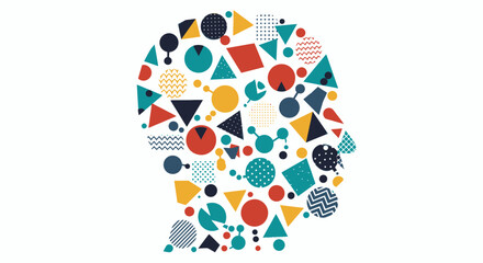 Modern geometric brain concept art for creative mind and abstract thinking projects
