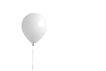 A single white balloon isolated on transparent background, symbolizing celebration and joy for parties and special occasions