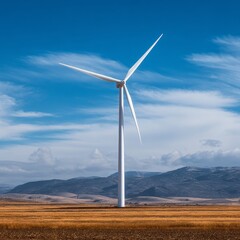 Renewable Energy Infrastructure in Nature Landscape Under Blue Sky