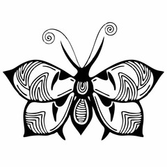 Abstract butterfly, black and...