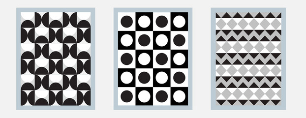 Modern poster background vector set. Abstract vector geometric poster set with various shape. ideal design for social media, cover, banner, flyer.