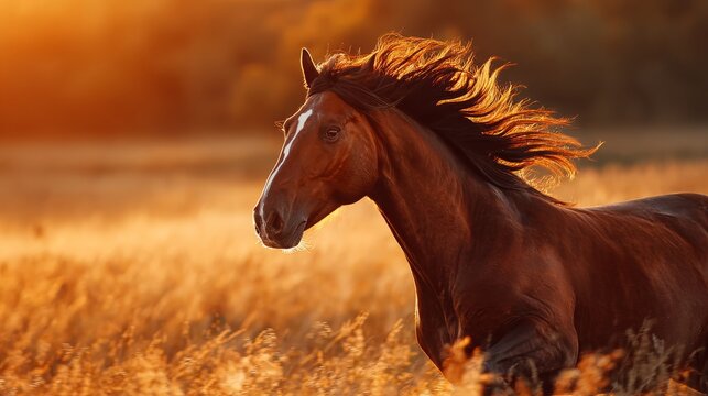 a horse jumps across a field, Generative AI