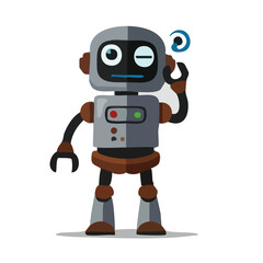 Fototapeta premium Cartoon Robot in Pose and Expression