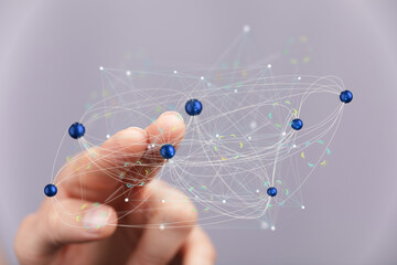 Abstract image depicting a network connection, ideal for technology, connectivity, and global concepts.