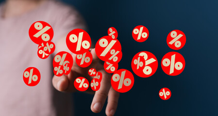Attractive image depicting percentage signs, ideal for sale promotions, discounts, and offers.