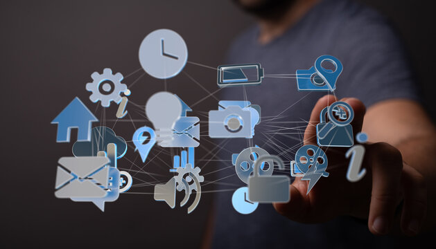 Digital network, internet, connection, technology, communication, data, global, online, information, social media, cloud