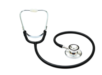 Black stethoscope isolated on transparent background
