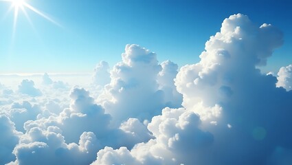 Towering Cumulus Clouds Over Serene Sky – Majestic Cloudscape Photography