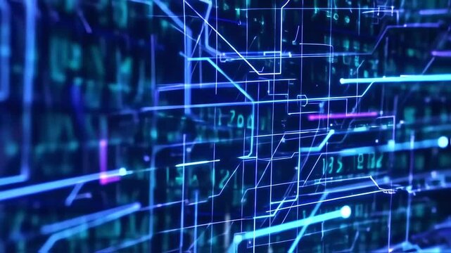 Abstract glowing circuit board pattern