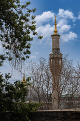 istanbul, besiktas 04.09.2025: The minaret of the small Mecidiye Mosque is visible in this photograph taken from the slopes of the Beşiktaş district in Istanbul. Ottoman architectural style. Design. 