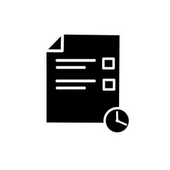 Checklist with a clock icon representing time management