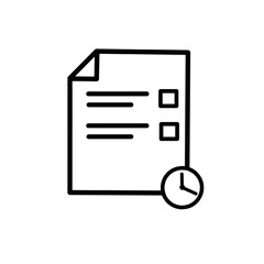 Checklist with a clock icon representing time management