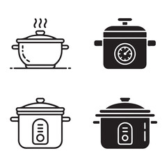 Electric cooker icon set