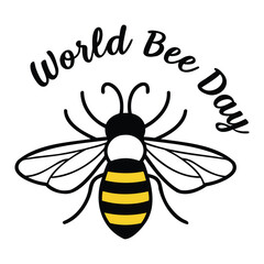 Fototapeta premium World Bee Day and Save The Bees Minimalist Poster